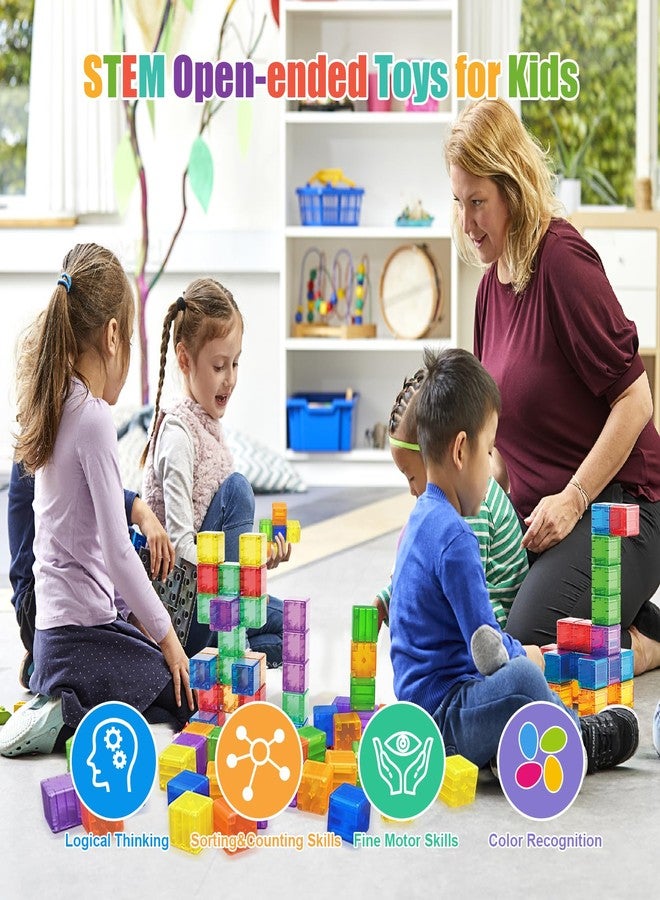Caferria 48PCS Magnetic Blocks - 1.38 inch Building Blocks for Toddlers, STEM Building Toy for Kids, Montessori Toys for 3 4 5 6+ Year Old, Magnet Sensory Travel Toys Christmas Birthday Gifts for Boys Girls - Image 5